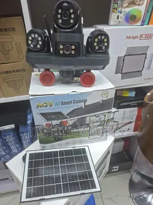 AI Triple Lens Outdoor CCTV Camera With Solar Panel