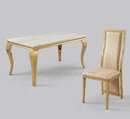 6-Seater Marble Dining Set - thumbnail 4