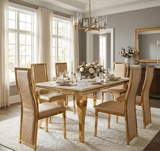6-Seater Marble Dining Set - thumbnail 9