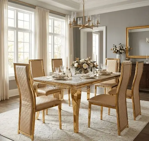 6-Seater Marble Dining Set