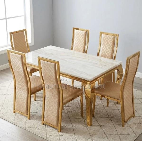 6-Seater Marble Dining Set - main view