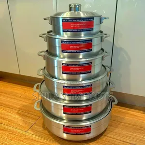 6pc Set Aluminum Cookware Sufuria Big Size
