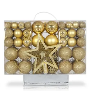 Gold Christmas Tree Balls Decorations Ornaments Pack 101 Pieces