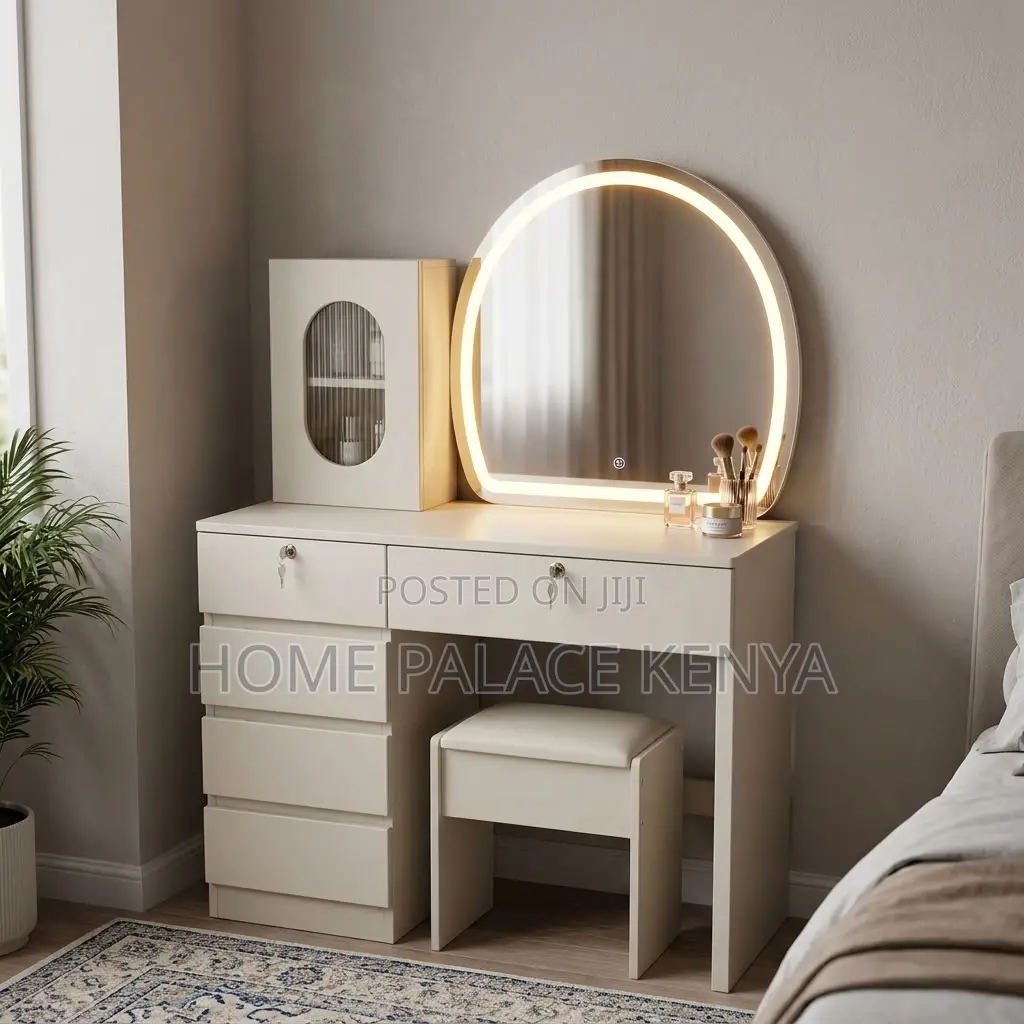 Dressing Table; Large Make Up Storage LED Vanity Set