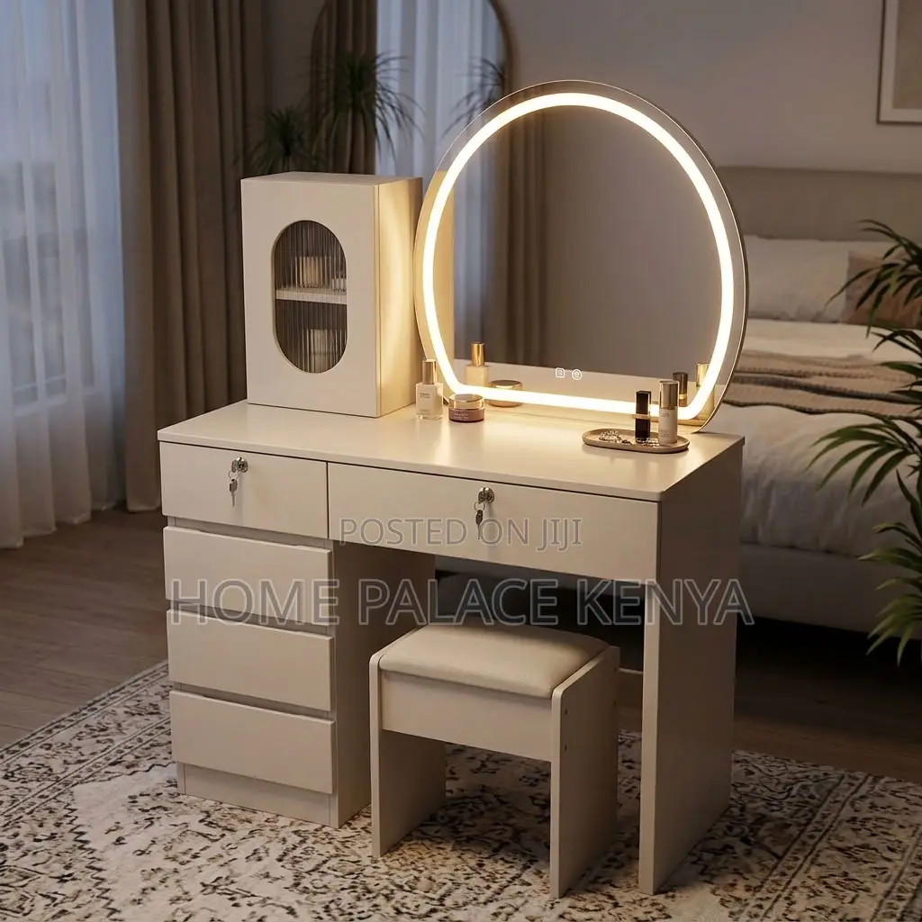 Dressing Table; Large Make Up Storage LED Vanity Set