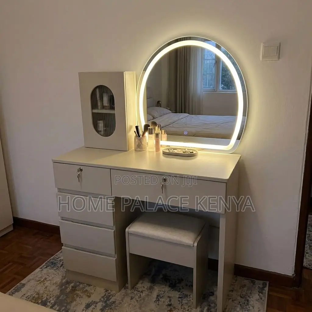 Dressing Table; Large Make Up Storage LED Vanity Set