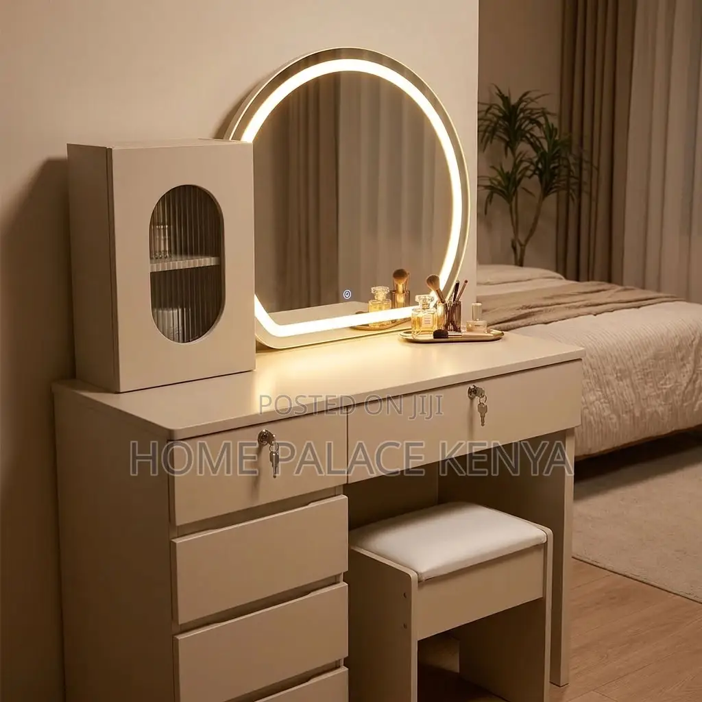 Dressing Table; Large Make Up Storage LED Vanity Set