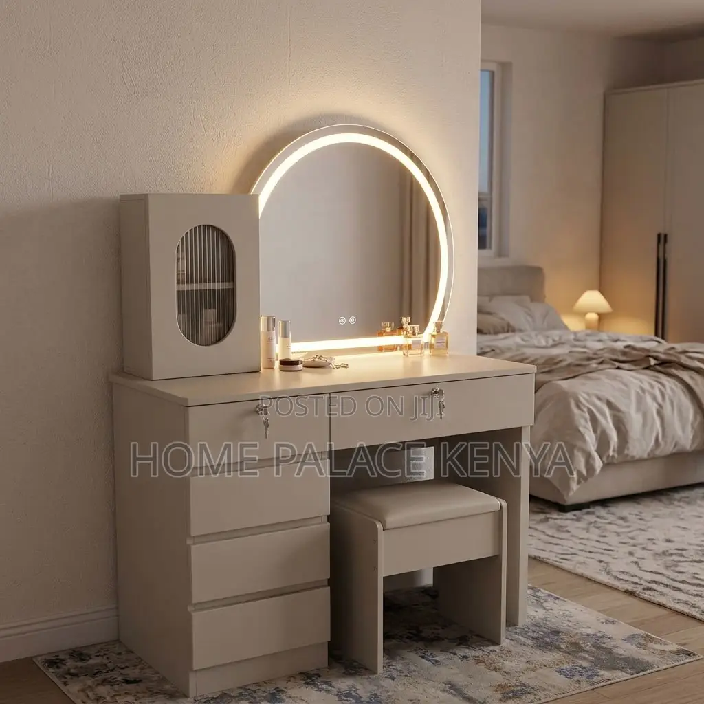 Dressing Table; Large Make Up Storage LED Vanity Set
