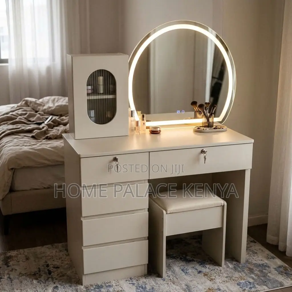 Dressing Table; Large Make Up Storage LED Vanity Set