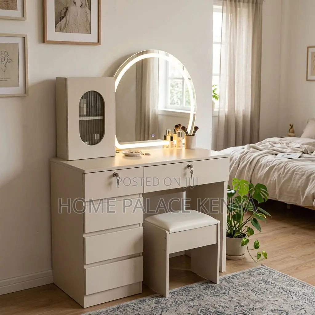 Dressing Table; Large Make Up Storage LED Vanity Set