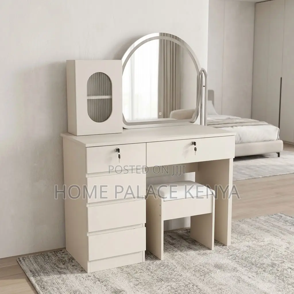 Dressing Table; Large Make Up Storage LED Vanity Set