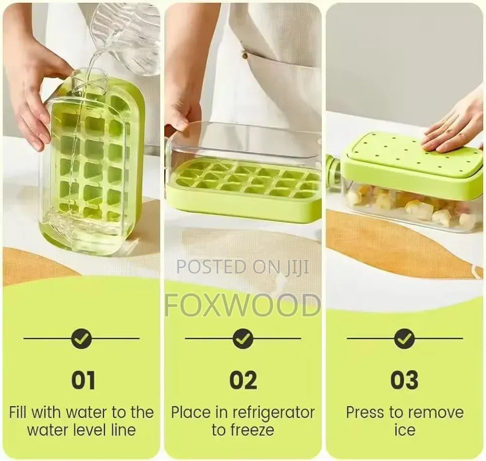 Ice Cube Tray With Lid and Bin