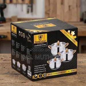 Heavy 6pcs High Quality Stainless Steel Kaisavilla Cookware Set .*