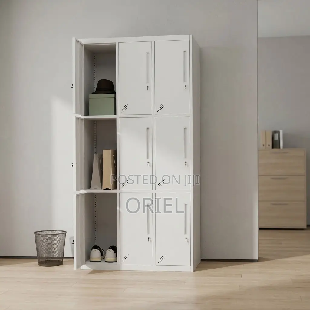 Office Cabinet : 9-Door Institutional Locker Cabinet