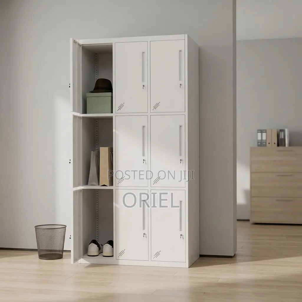 Office Cabinet : 9-Door Institutional Locker Cabinet