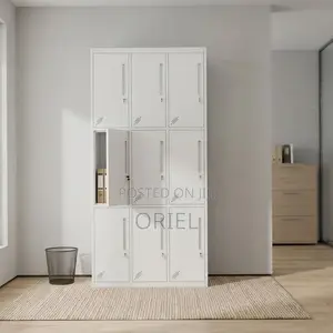 Office Cabinet : 9-Door Institutional Locker Cabinet