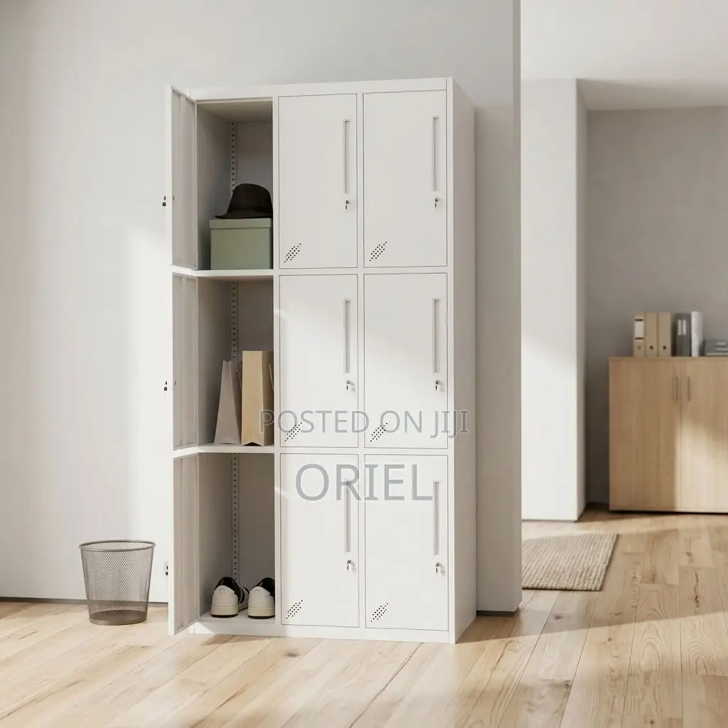 Office Cabinet : 9-Door Institutional Locker Cabinet