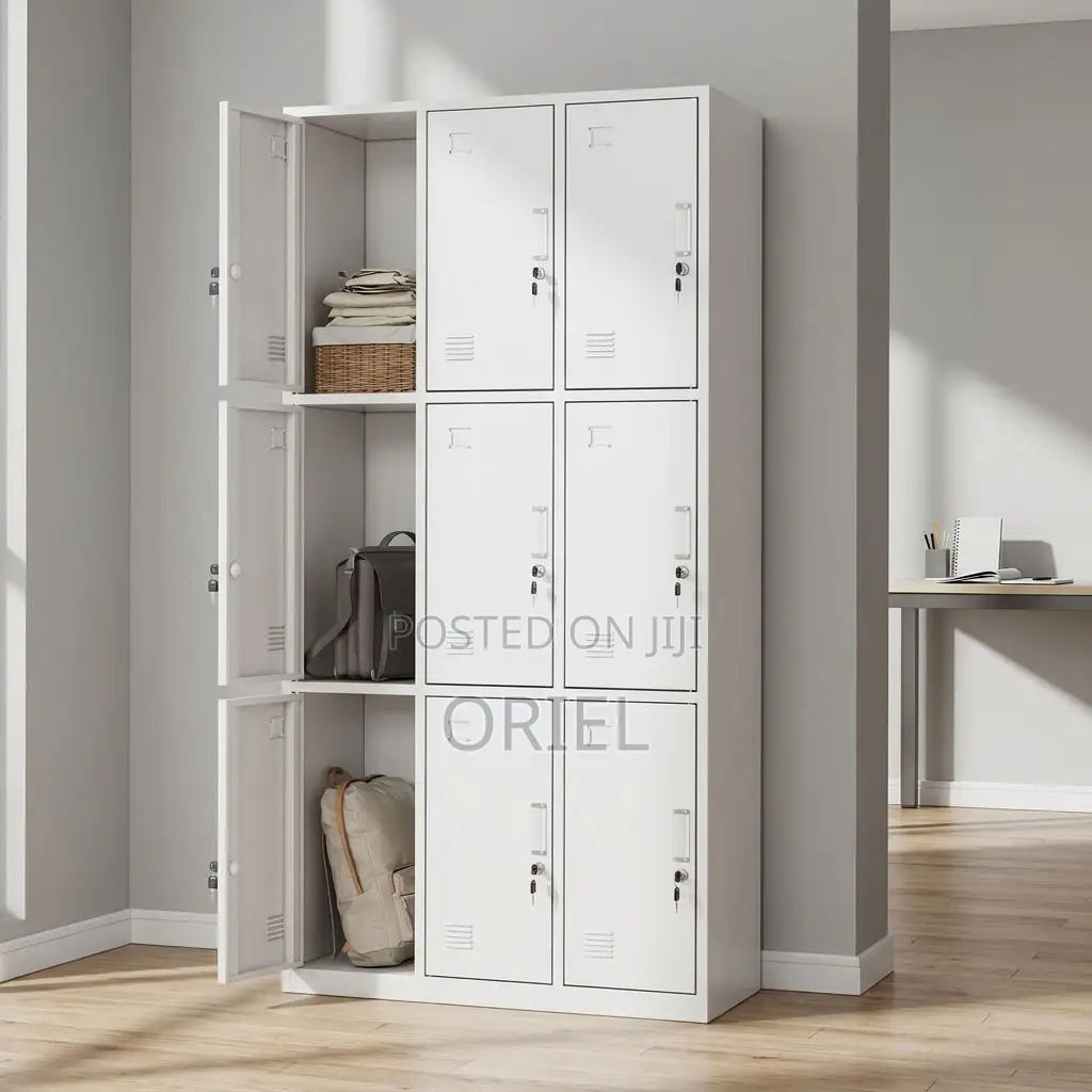 Office Cabinet : 9-Door Institutional Locker Cabinet