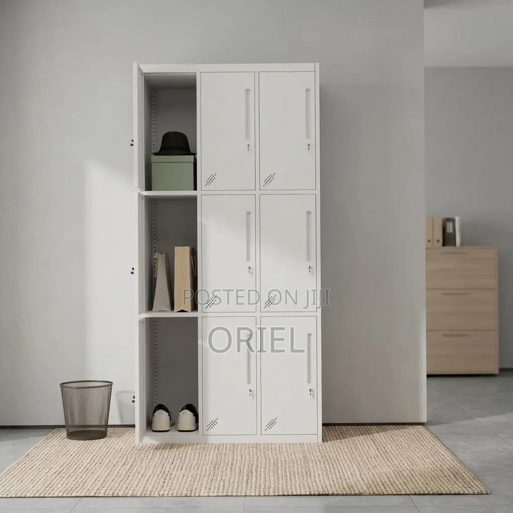 Office Cabinet : 9-Door Institutional Locker Cabinet