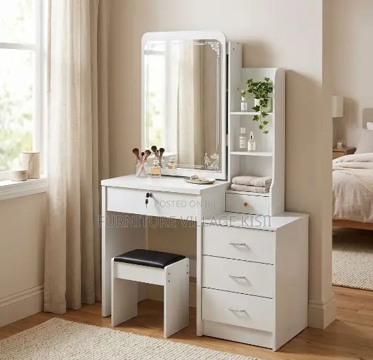 White Vanity Drezssin Mirror
