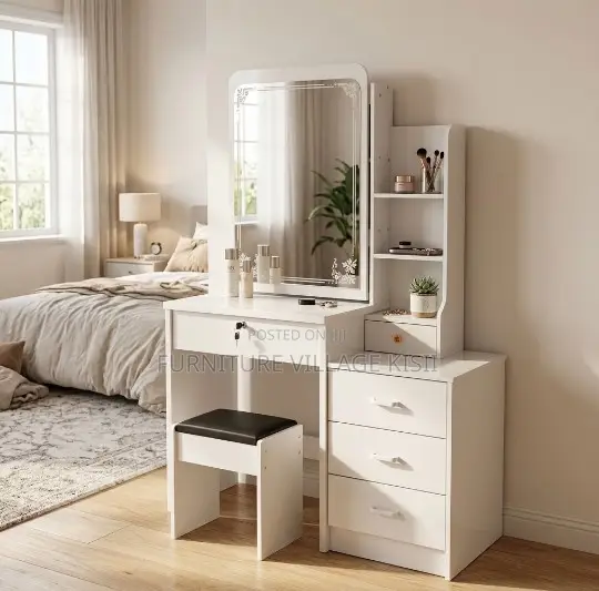 White Vanity Drezssin Mirror