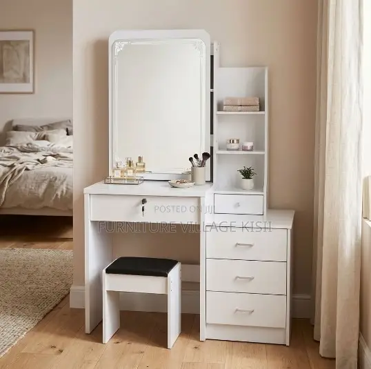 White Vanity Drezssin Mirror