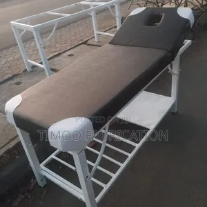 Foldable Massage Storage Bed White and Black Bed