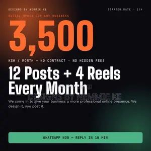 Social Media Posts & Reels - 12 Posts + 4 Reels Monthly, KSh 3,500