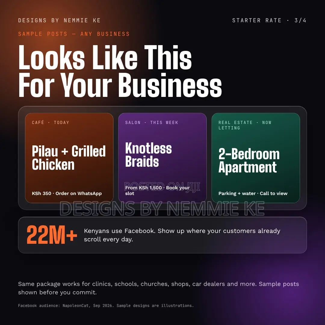 Social Media Posts & Reels - 12 Posts + 4 Reels Monthly, KSh 3,500