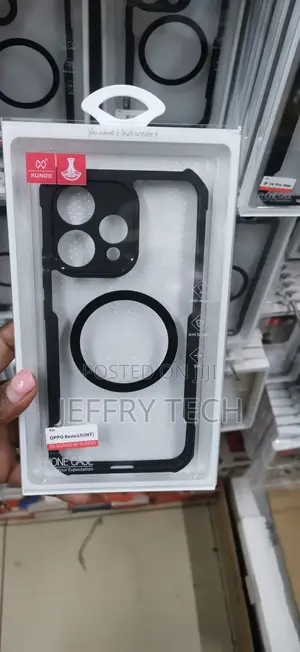 E Xundd Magnetic Clear Case for the OPPO Reno15 a Black TPU Bumper