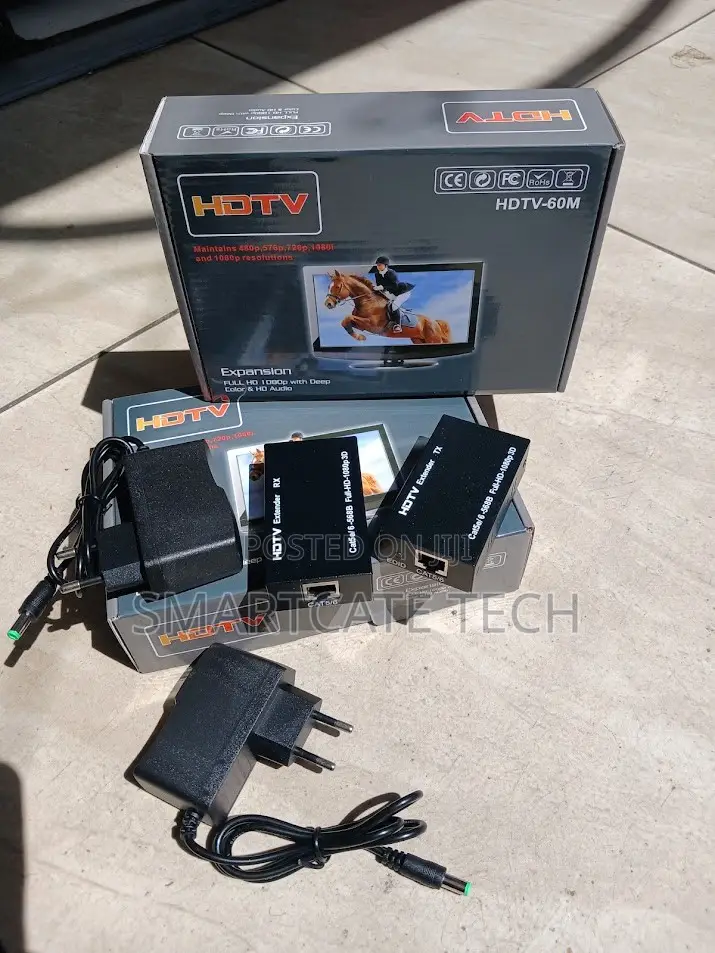 60M HDMI Extender Transmitter Receiver Over Cat5/Cat6 Cable