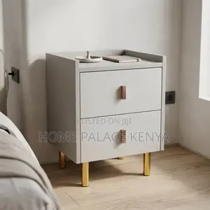 Bedside Cabinet; Minimalist Wooden Double Drawer Bedside