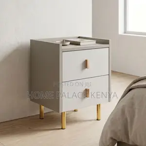 Bedside Cabinet; Minimalist Wooden Double Drawer Bedside