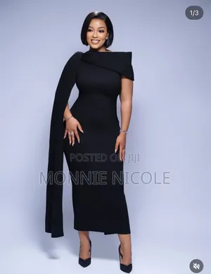 Stylish Black Fitting Dress/Graduation Dress