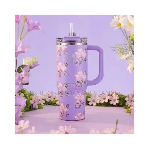 Floral Handle Travel Tumbler