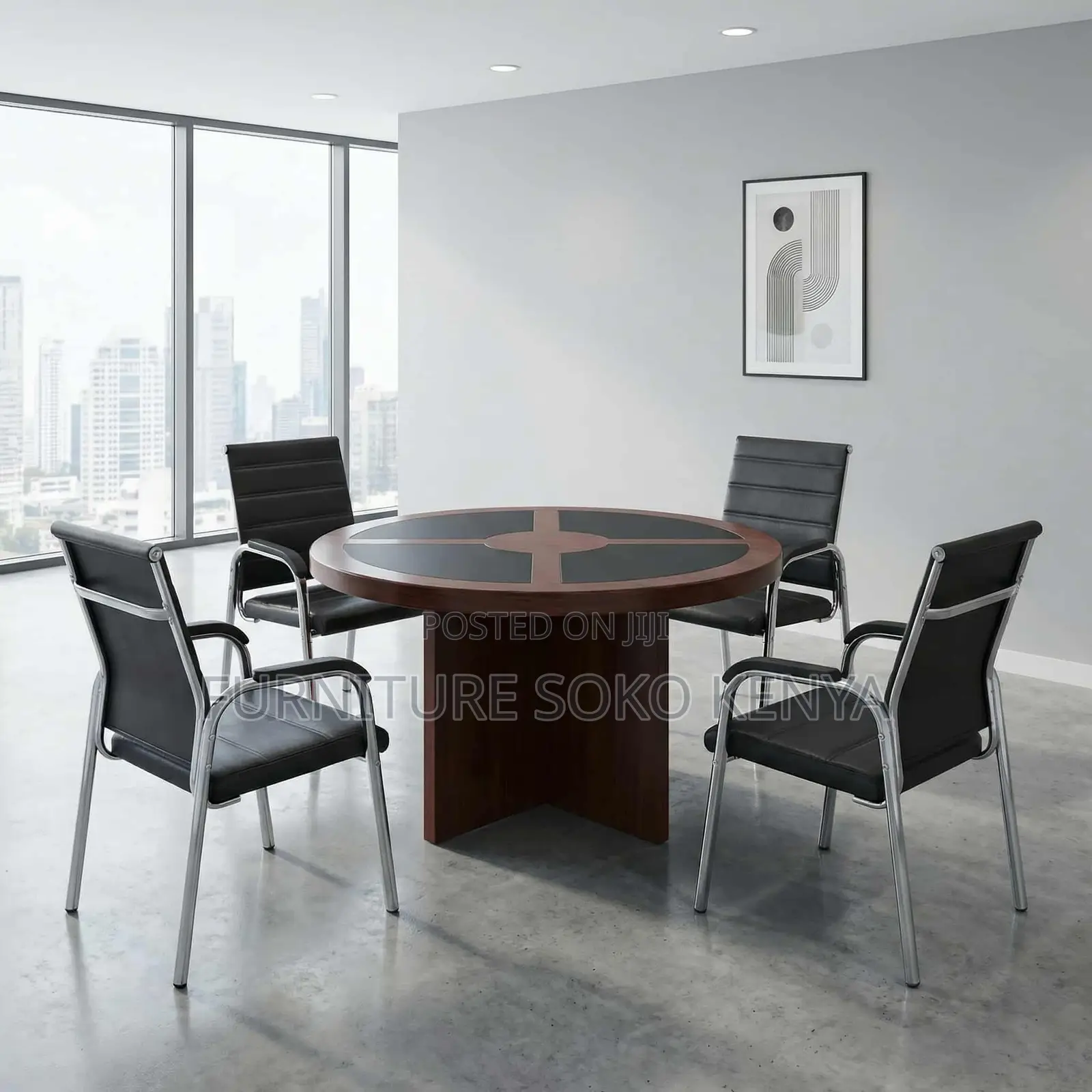 Executive Office Table : 4-Seater Round Conference Table