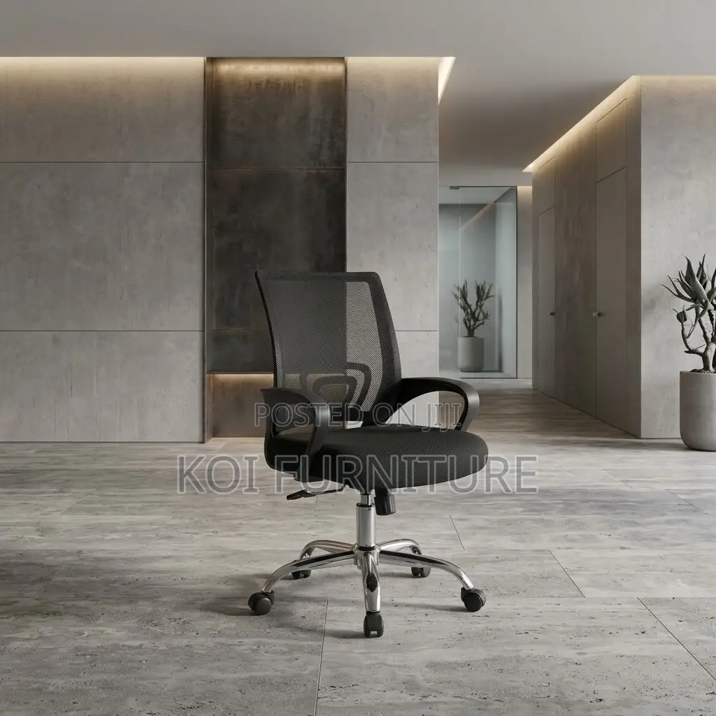Secretarial Seats | Mid Backrest | Black Ergonomic Office Seat