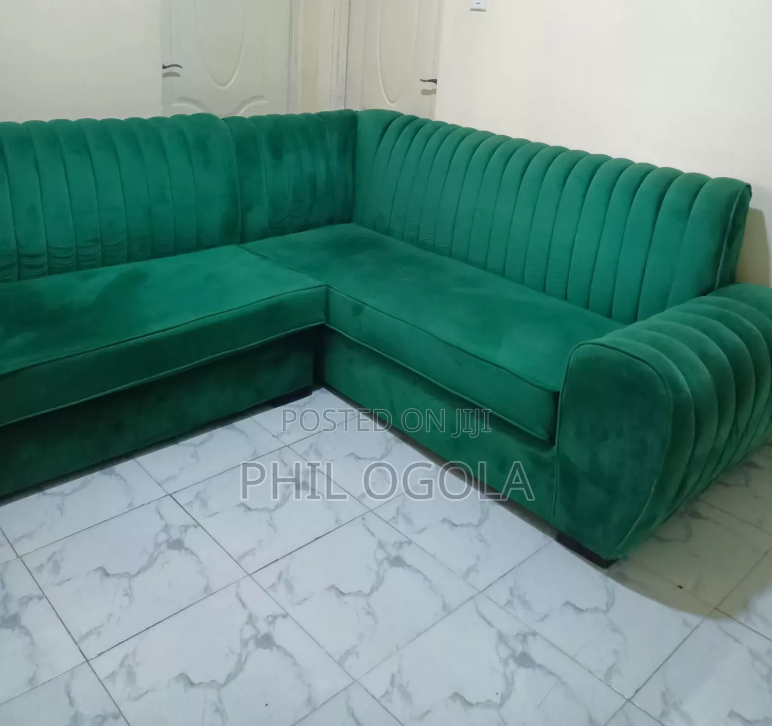 Emerald Green L-Shaped 6 Seater Sofa