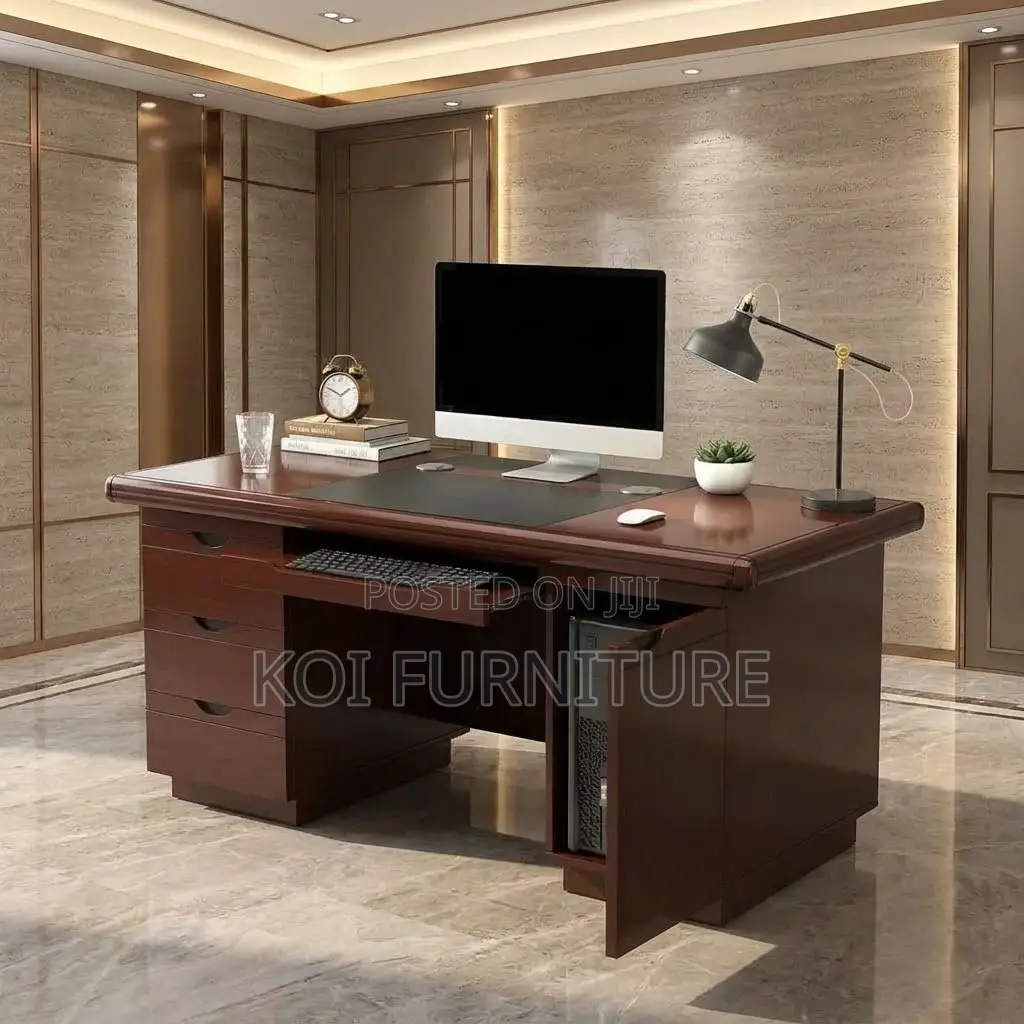 Executive Home Office Desk | 1400MM | High Mahogany Workstation Table