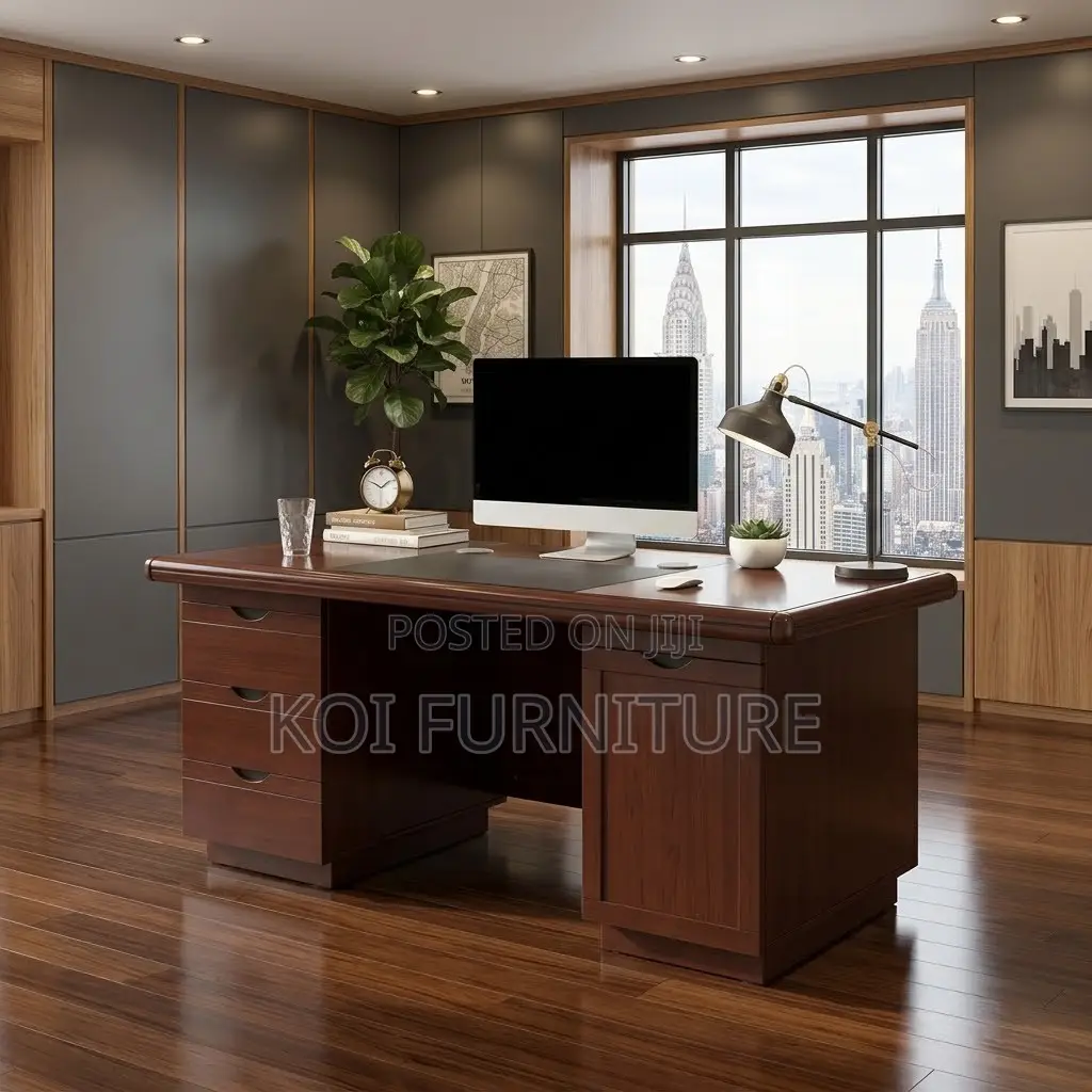 Executive Home Office Desk | 1400MM | High Mahogany Workstation Table