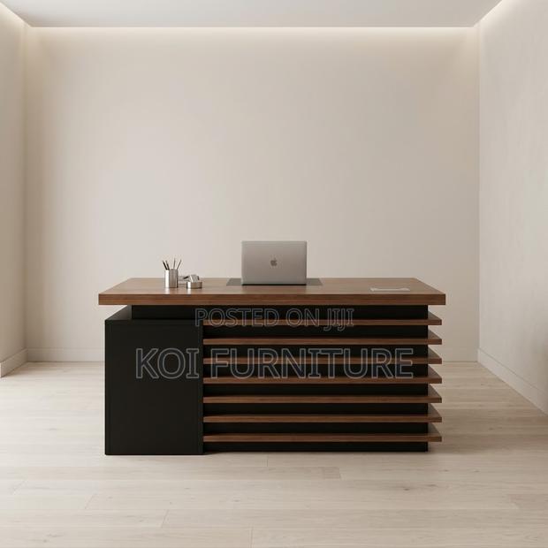 Urban Executive Desk | 140cm Golden Modern Table With Three Drawer