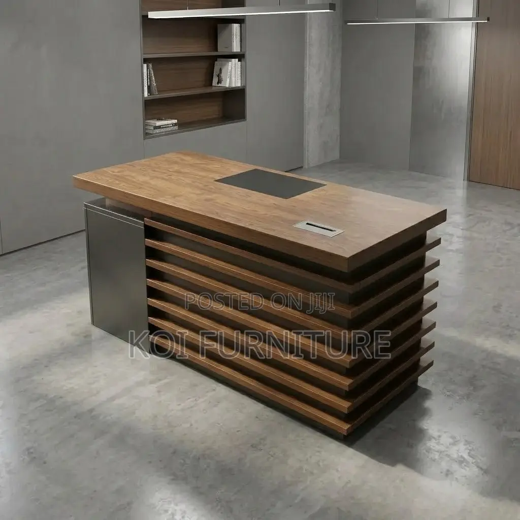 Urban Executive Desk | 140cm Golden Modern Table With Three Drawer