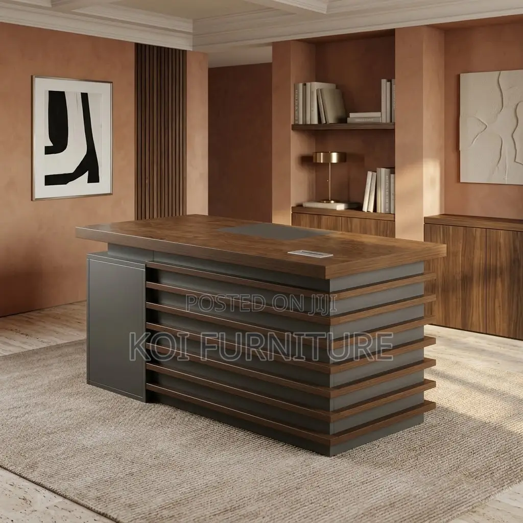 Urban Executive Desk | 140cm Golden Modern Table With Three Drawer