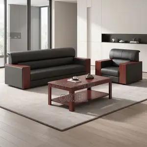 Office Sofa : Five-Seater Leather Sofa