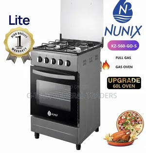 Nunix Free Standing 4 Gas Burner Cooker With Gas Oven (KZ-560-GO-S)