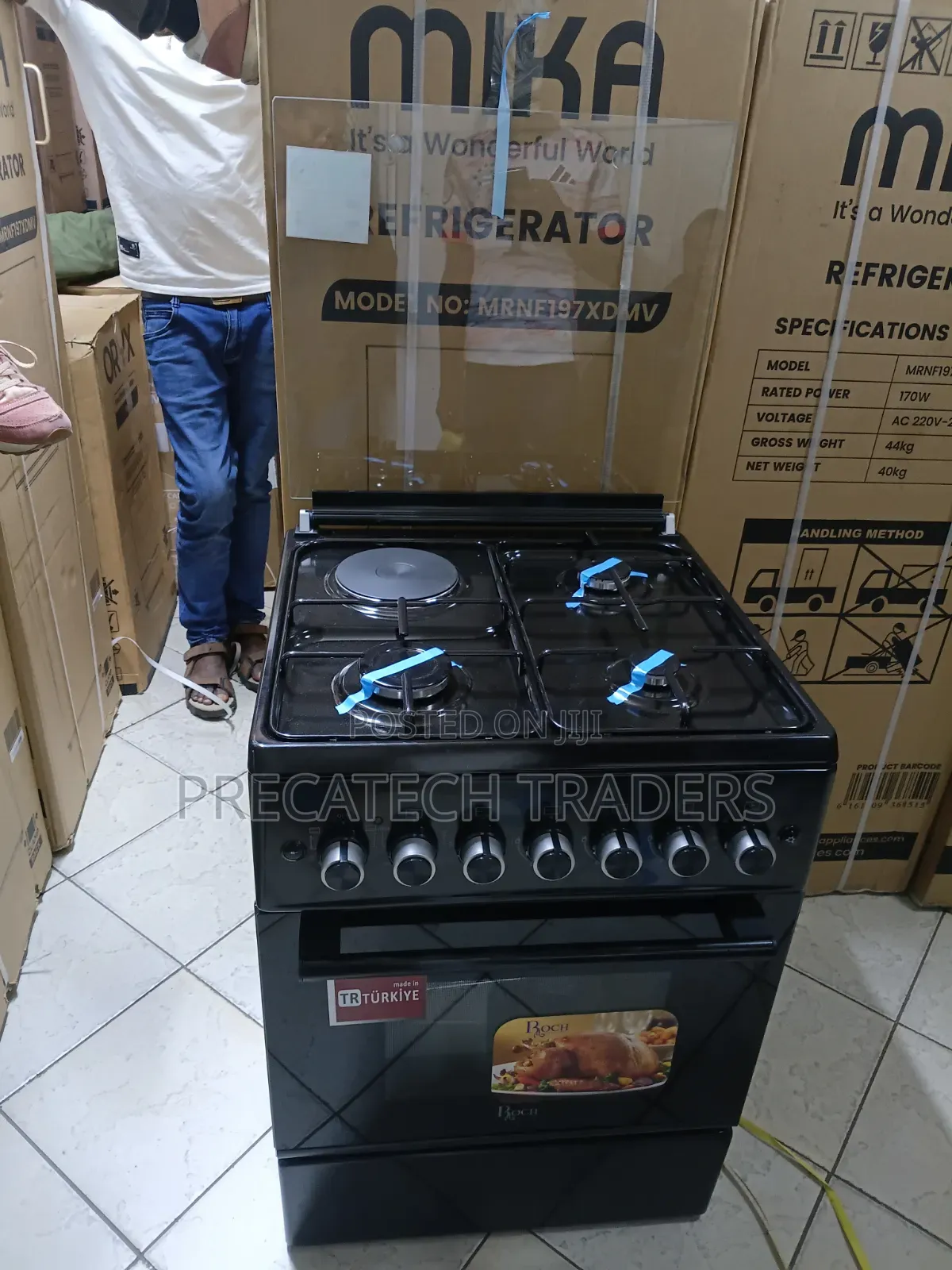 Roch 60×60 Standing Cooker With Oven – Black