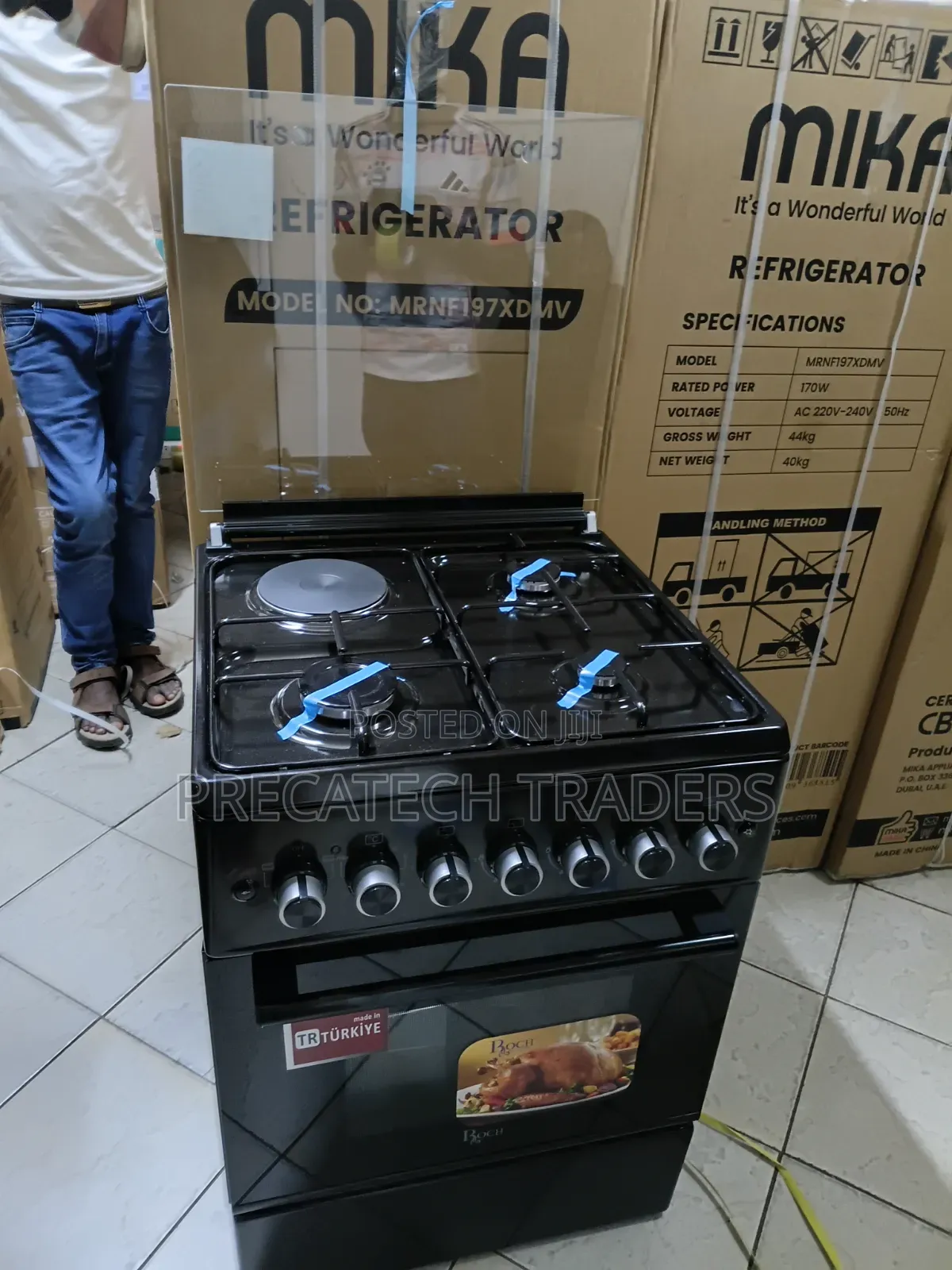 Roch 60×60 Standing Cooker With Oven – Black