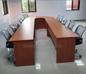 Office Table : Raavela Dark Wood U-Shaped Conference Table