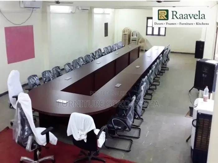 Office Table : Raavela Dark Wood U-Shaped Conference Table