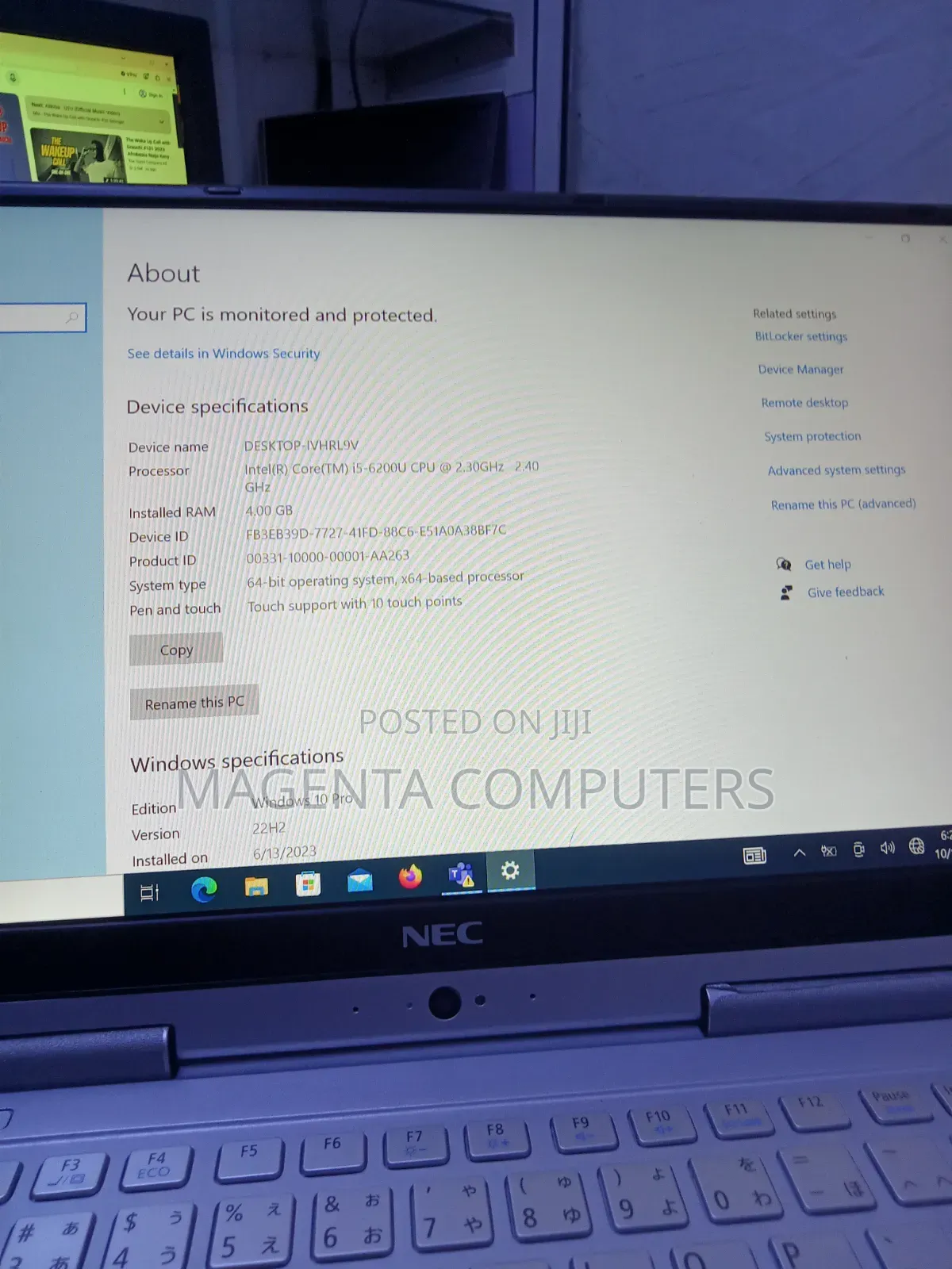 Laptop NEC 4GB Intel Core i5 SSD 128GB